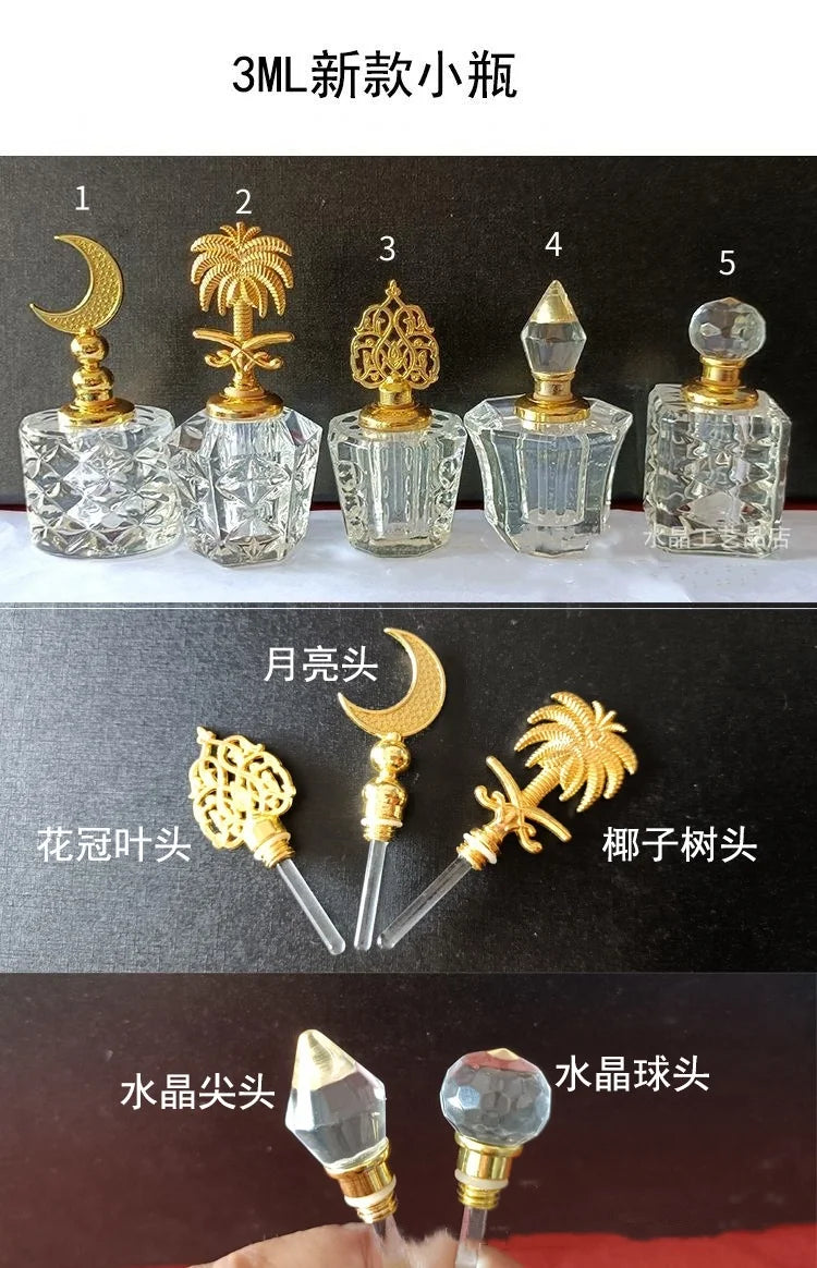 2/10pcs High-grade 3ml/5ml Empty Clear Crystal Glass Essential Oil Bottle Attar Oil /Perfume Bottle With Glass Stick