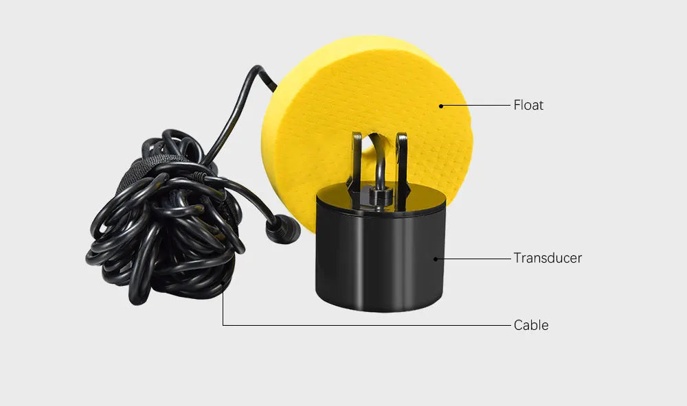 FFC1108-1 Alarm 100M Portable Sonar Fish Finders 45 degrees Sonar Coverage Echo Sounder Alarm Transducer Lake Sea Fishing