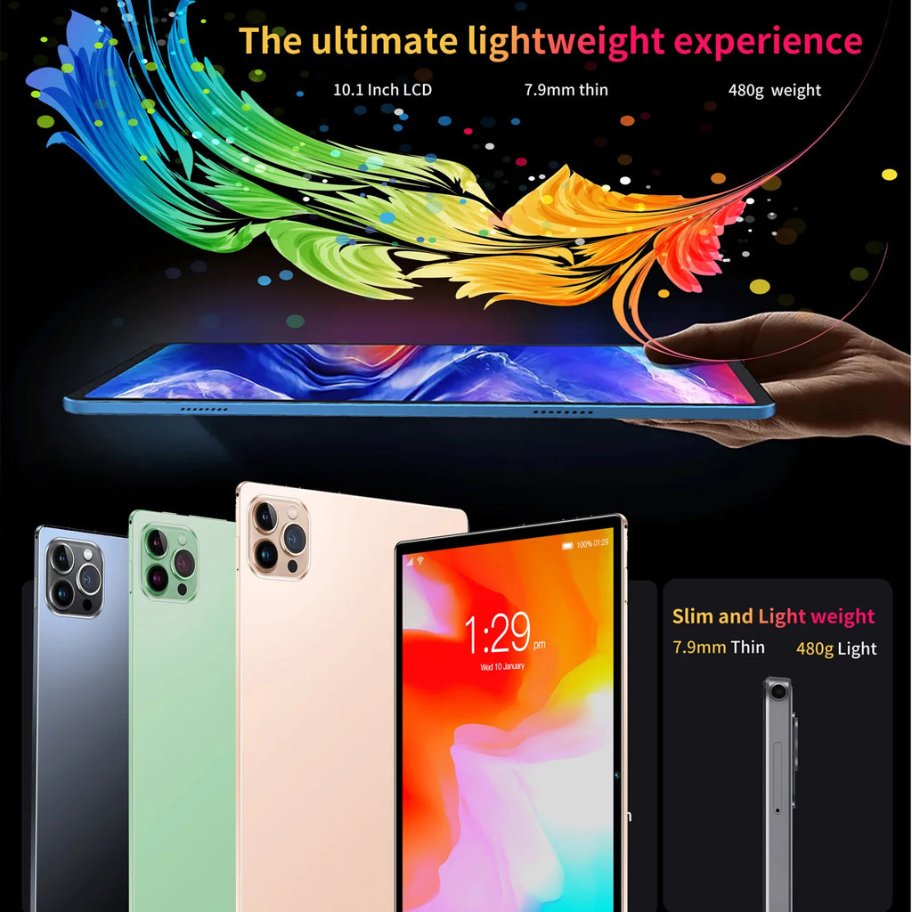 Global new Android 10.1-inch Tablet with Octa cores, 4GB 64GB ROM, Dual cameras, Dual SIM cards, 3G Tablet, Android 11