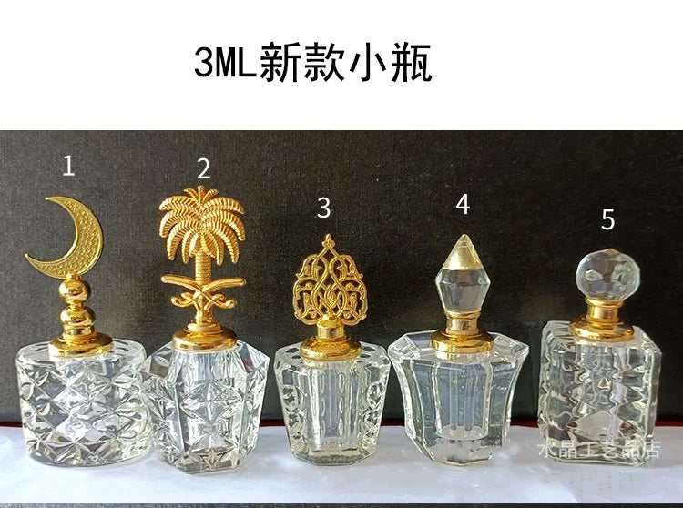 2/10pcs High-grade 3ml/5ml Empty Clear Crystal Glass Essential Oil Bottle Attar Oil /Perfume Bottle With Glass Stick