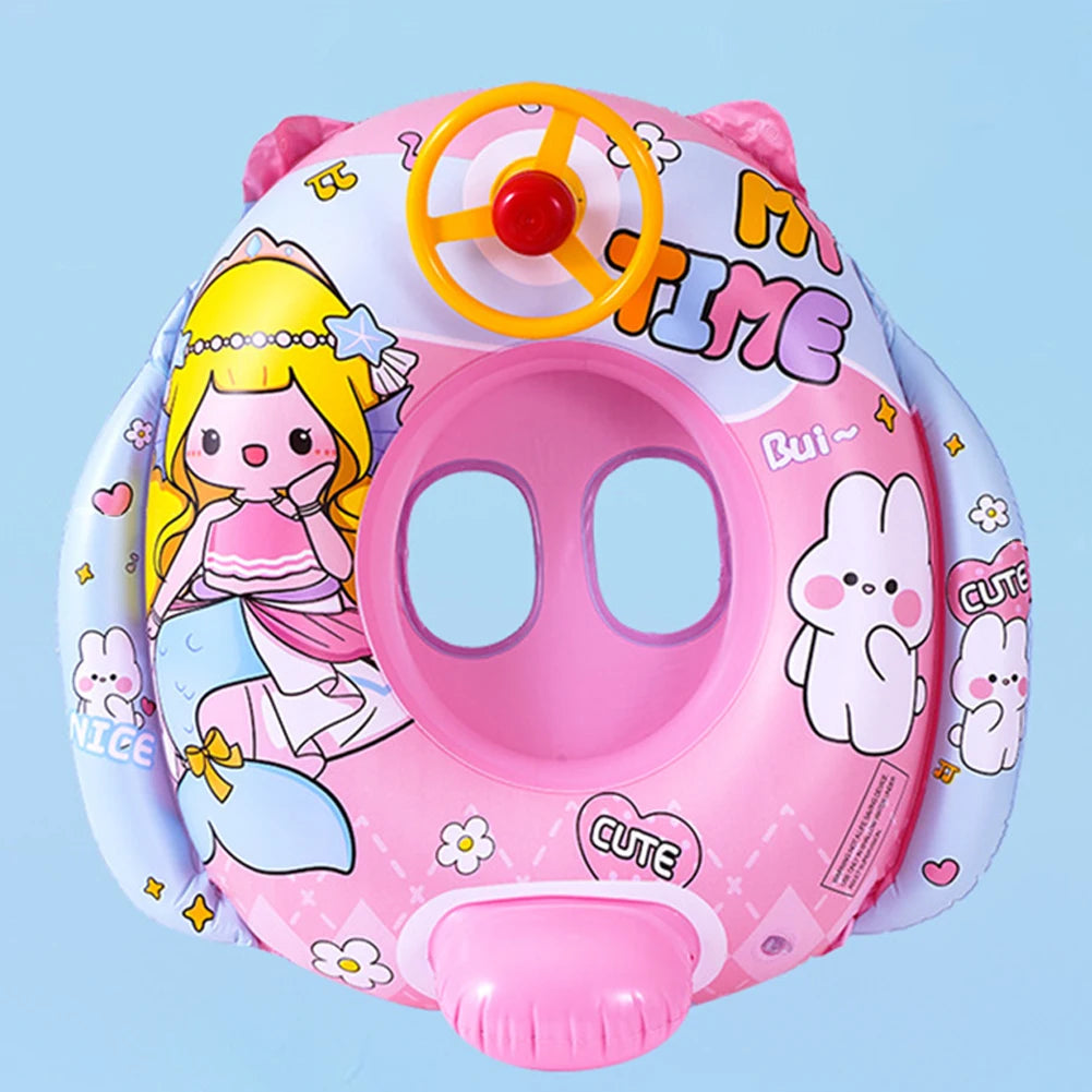 Children Inflatable Swimming Ring with Seat Baby Swimming Float Swimming Pool Toys Swim Tubes Rings for Kids Outdoor Pool Toys