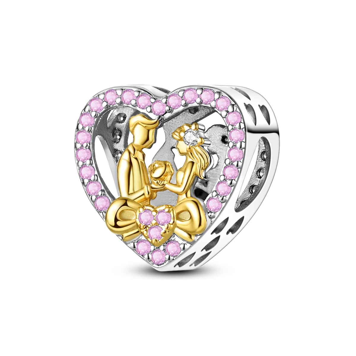 New In 925 Sterling Silver Golden Sunflower Lucky Stars Charm Fit Original Bracelet Necklace Sun Moon Diamond Charm Jewelry DIY