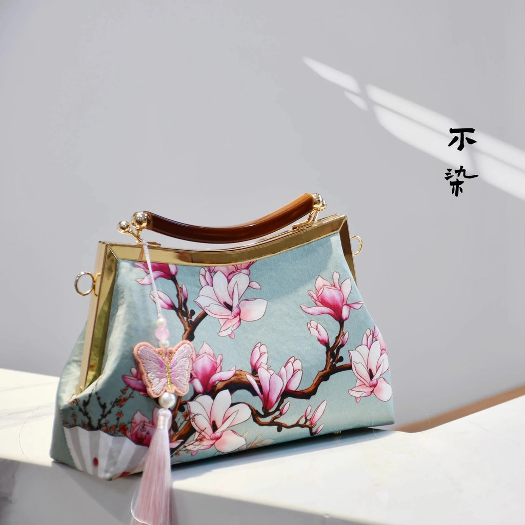 Classic Chocolate Top Handle Europe America Bag Chinese Bags Fringe Tassel Style Vintage Women Bag Chain Strap Women's Handbags