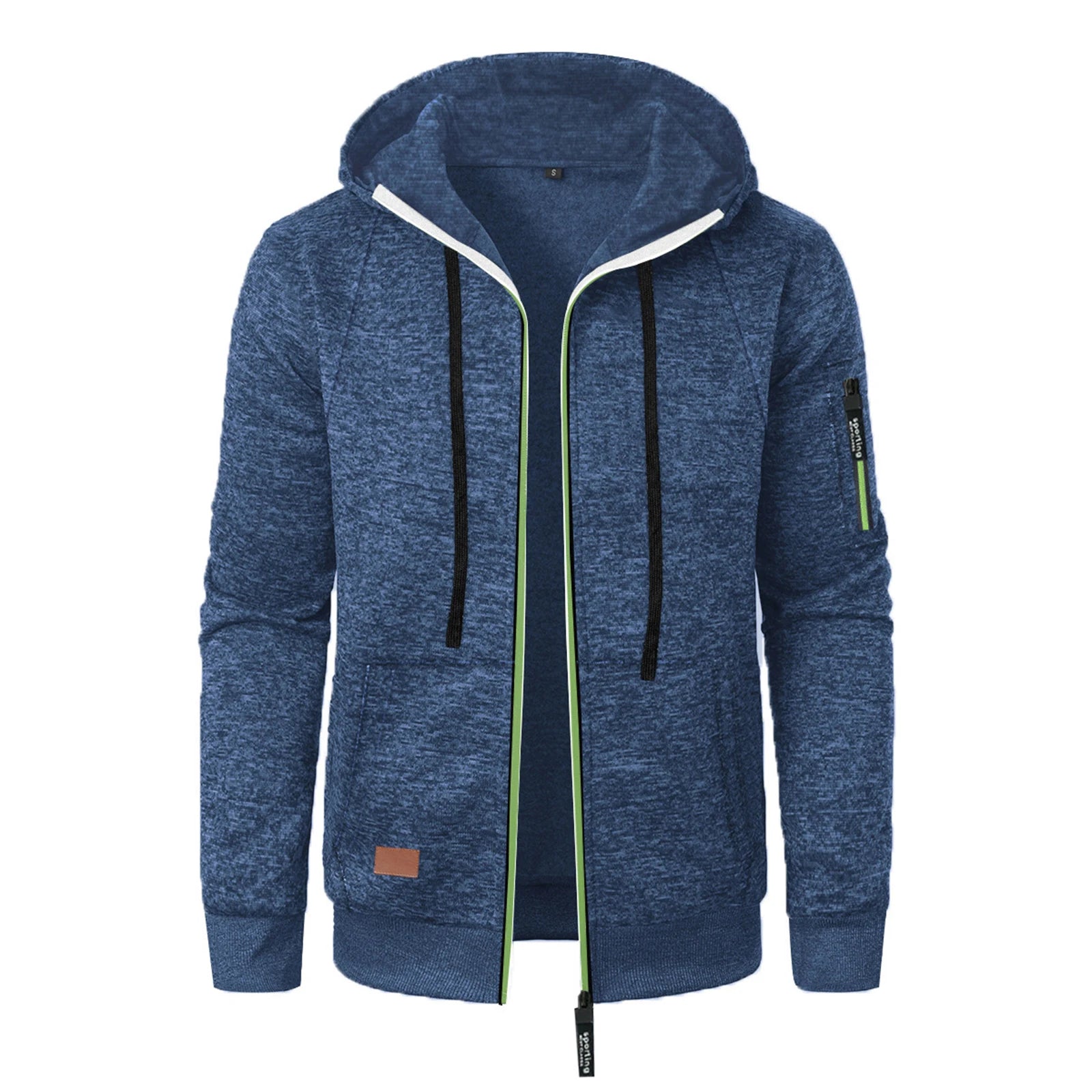 Autumn Winter Sports Sweatshirt Man Retro Workwear Pocket Hooded Zipper Trendy Fashion Hoodies Casual Tops Male Clothes 2025