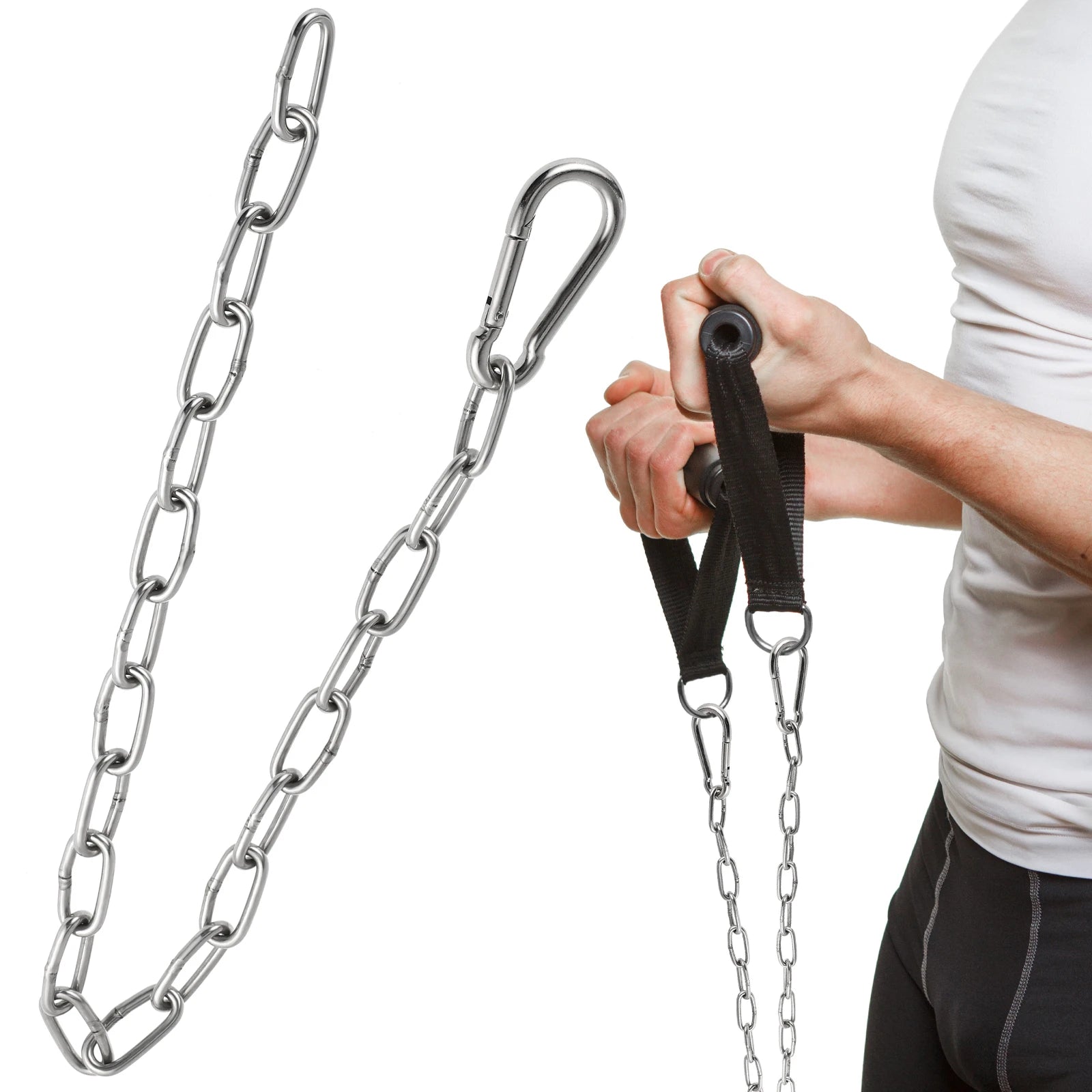 Fitness Extensive Chain Gym Down Chains Duty Heavy Dual Workout Pulley Attachment Tricep Fitness Device Handle Grip Accessories
