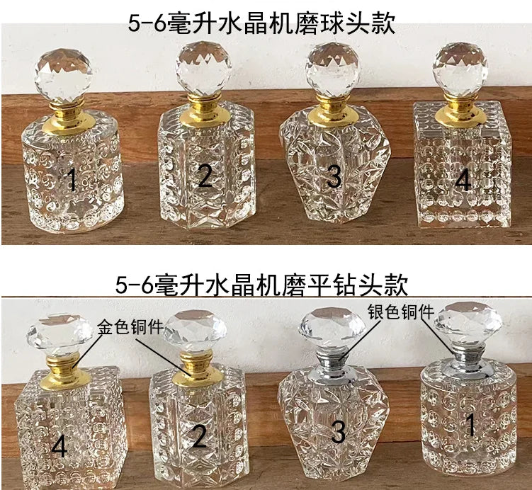 2/10pcs High-grade 3ml/5ml Empty Clear Crystal Glass Essential Oil Bottle Attar Oil /Perfume Bottle With Glass Stick