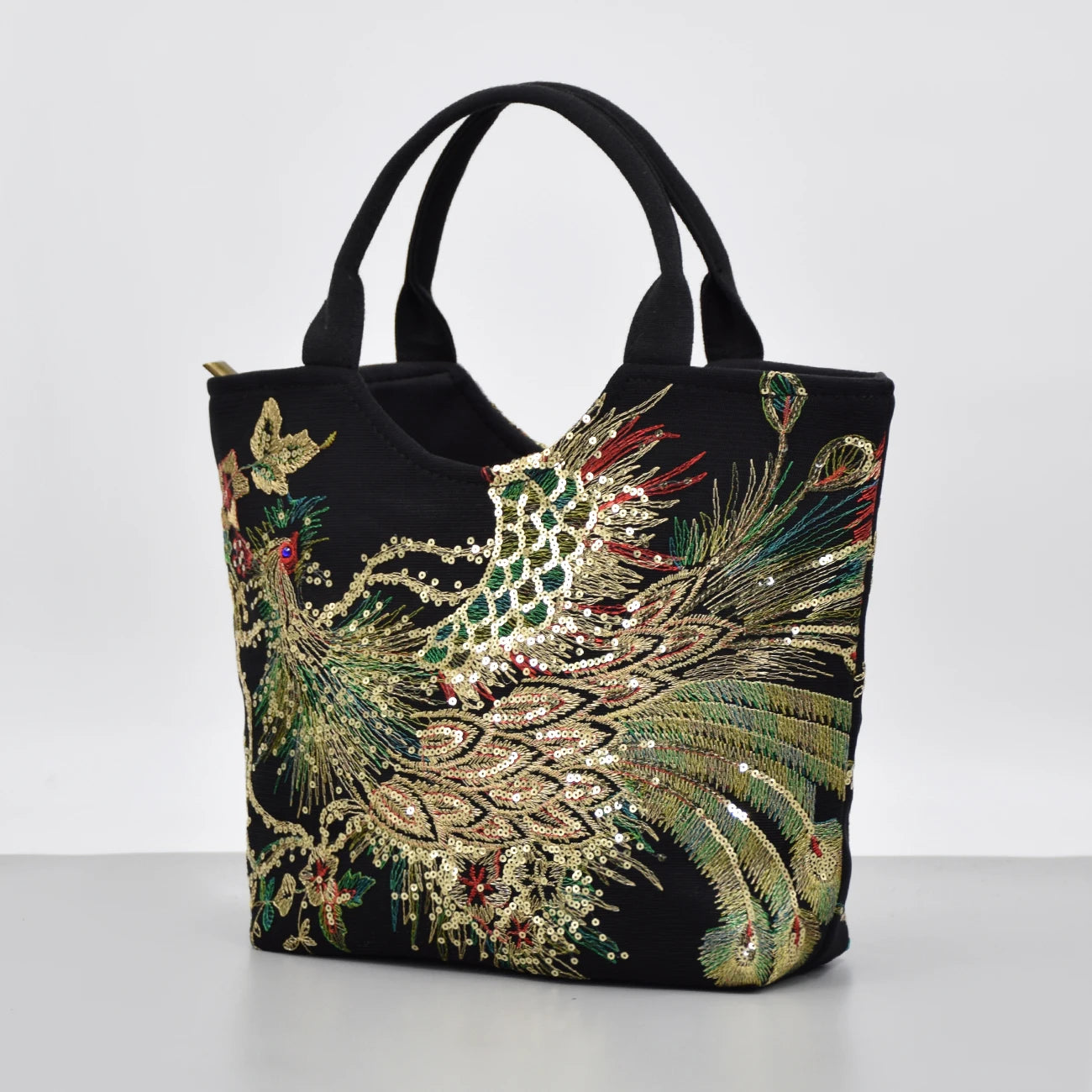 Phoenix Embroidered Sequin Handbag, Ethnic Style Embroidered Handbag, Women's Ethnic Travel Bohemian Bag