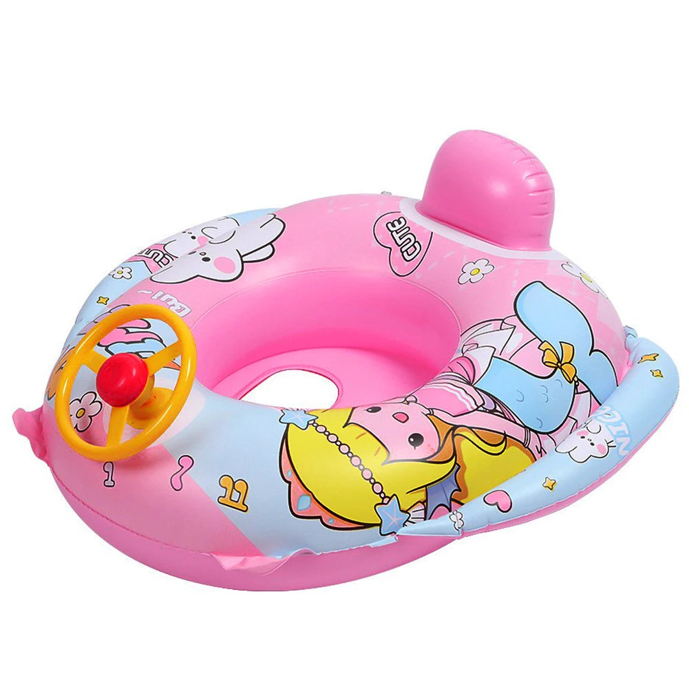 Children Inflatable Swimming Ring with Seat Baby Swimming Float Swimming Pool Toys Swim Tubes Rings for Kids Outdoor Pool Toys