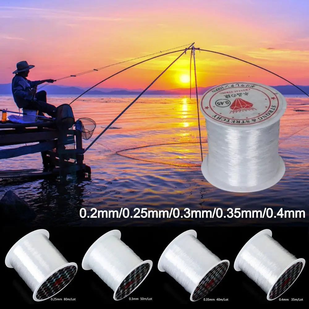0.2mm/0.25mm/0.3mm/0.35mm/0.4mm Nylon Fishing Line Transparent Thread Monofilament Strong Fish Lines Gewelry Accessories
