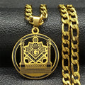 Masonic Badge Pendant Necklace for Women Men Stainless Steel Silver Color Religious Amulet Jewelry cadenas para hombre