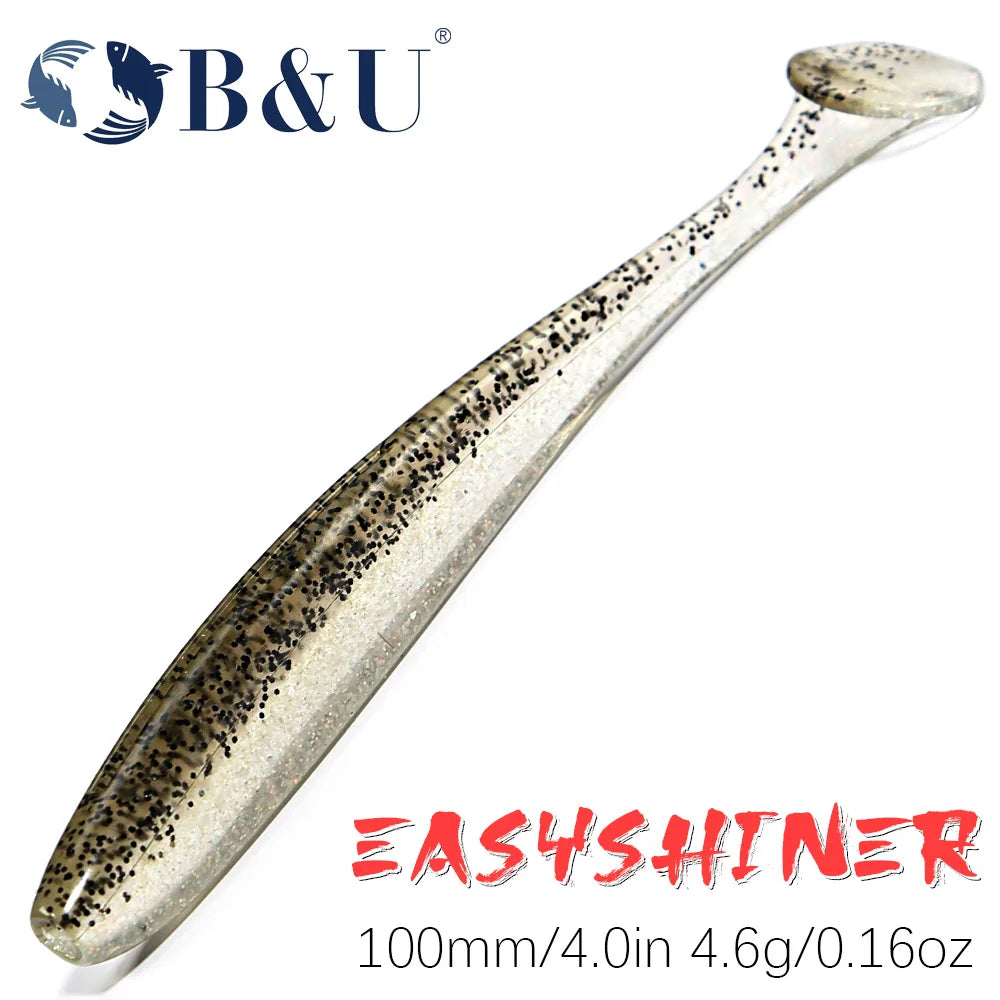 B&U Easy Shiner Fishing Soft Lures Bait 100mm Big Trout Baits Lure Wobblers Iscas Artificial Pesca Silicone plastic Swimbait