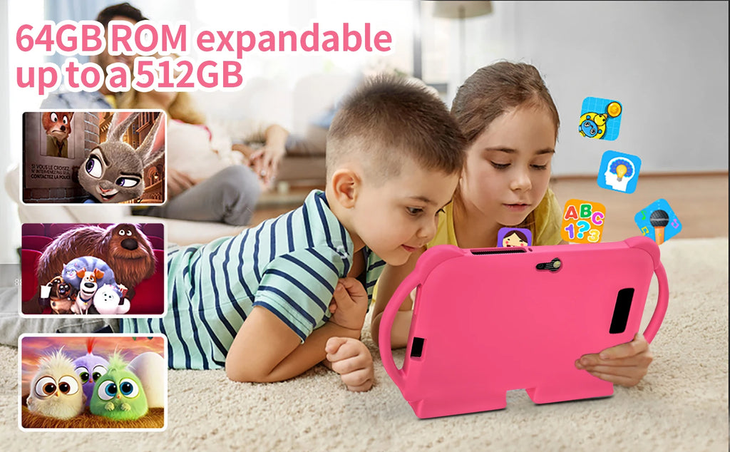 2025 New 7 Inch 5G WIFI Children's Tablet 4GB RAM 64GB ROM Portable Mini Tablet Quad Core Dual Camera 4000mAh Android 13