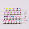 50pcs/Lot Acrylic Ball Mix Colors Labret Lip Ring Surgical Steel Simple Ear Cartilage Tragus Helix Daith Piercing Body Jewelry