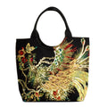 Fashion Women Handbags Peafowl Embroidery Canvas Retro Beads Pendant Top-Handle Bag Large Shoulder Messenger Bags