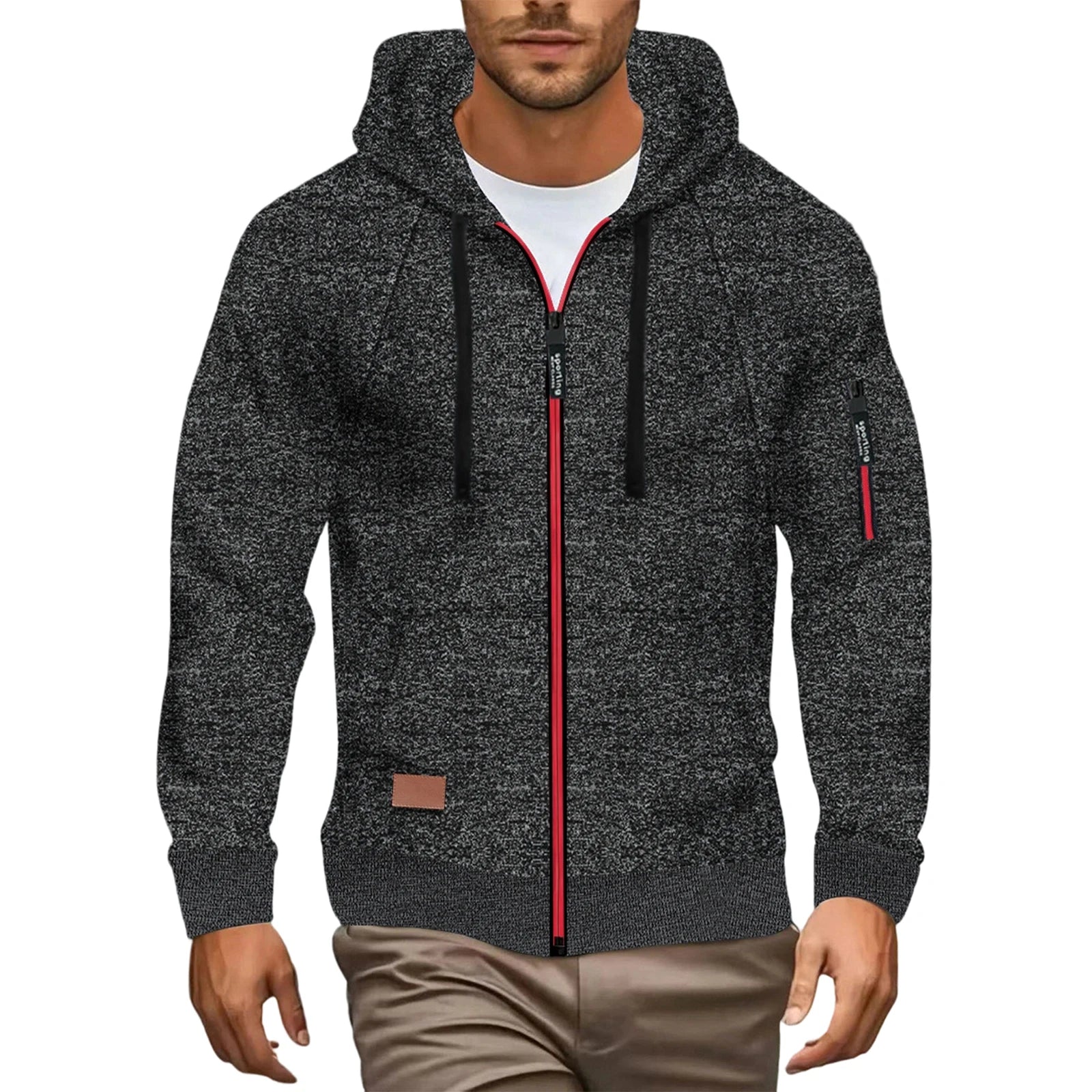 Autumn Winter Sports Sweatshirt Man Retro Workwear Pocket Hooded Zipper Trendy Fashion Hoodies Casual Tops Male Clothes 2025
