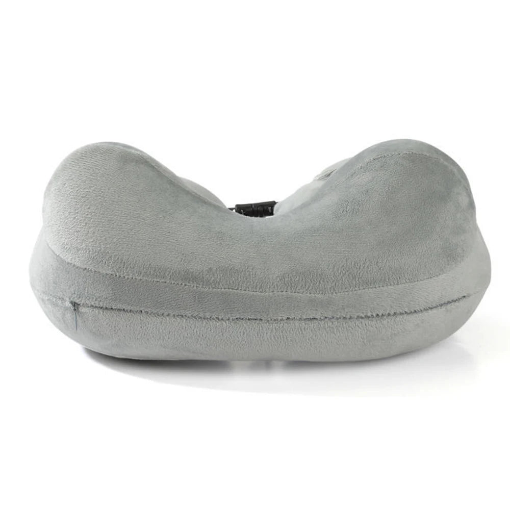 1pc Press And Inflate Portable Neck Pillow, Detachable For Cleaning, Suitable For Outdoor Travel, Business Travel, And Camping