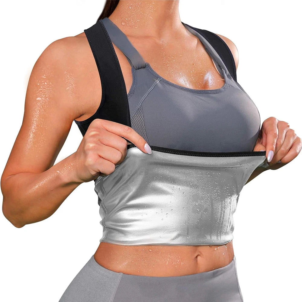 1PCS Women’s Sweat Vest for Weight Loss – Heat-Trapping Sauna Tank Top, Slimming Workout Shirt with Compression for Faster Sweat