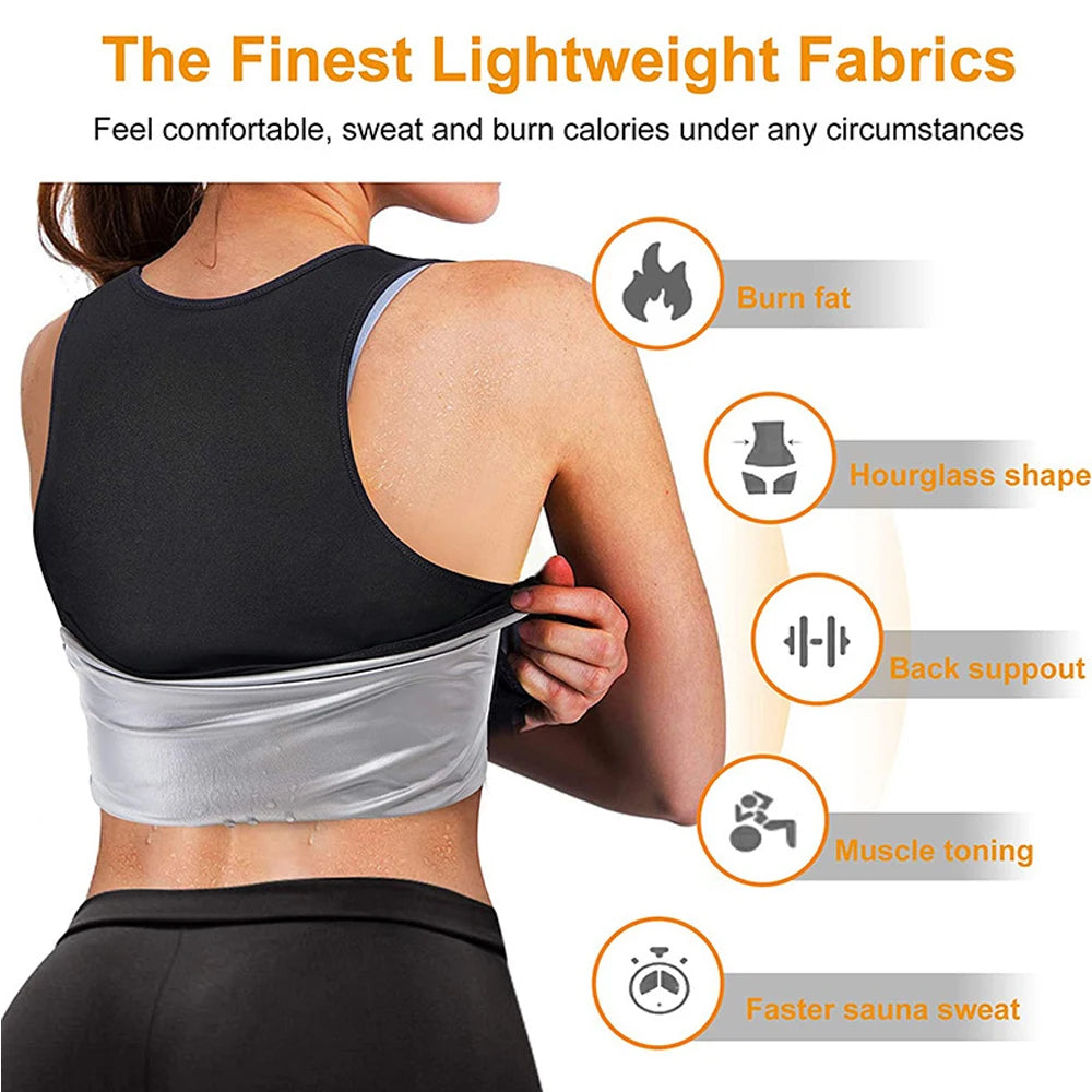 1PCS Women’s Sweat Vest for Weight Loss – Heat-Trapping Sauna Tank Top, Slimming Workout Shirt with Compression for Faster Sweat
