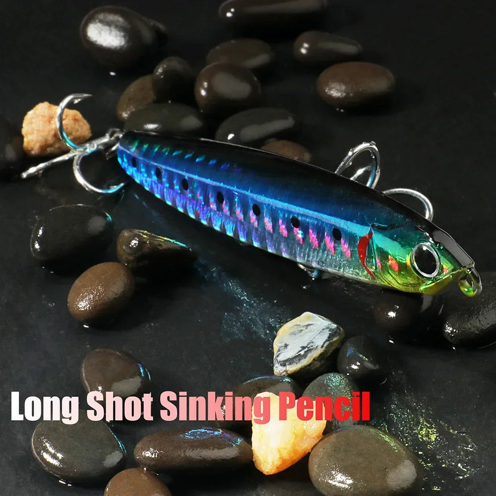 GOBAIT Sinking Pencil Bait 10g 14g 18g 24g Minnow 8cm 10cm Fishing Hook Metal Jig Wobbler Plopper Casting Gear Popper Pesca Lure