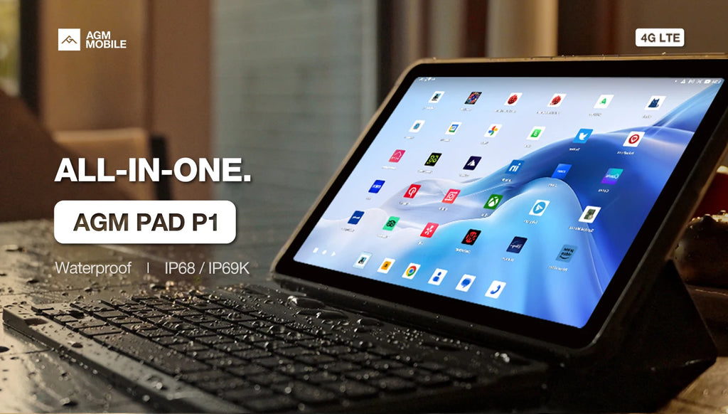 AGM PAD P1 Waterproof 10.36" FHD+ Tablet, 8GB+256GB, MTK Helio G99, 7000mAh Battery, Android Tablets + Free Drop Proof Case.