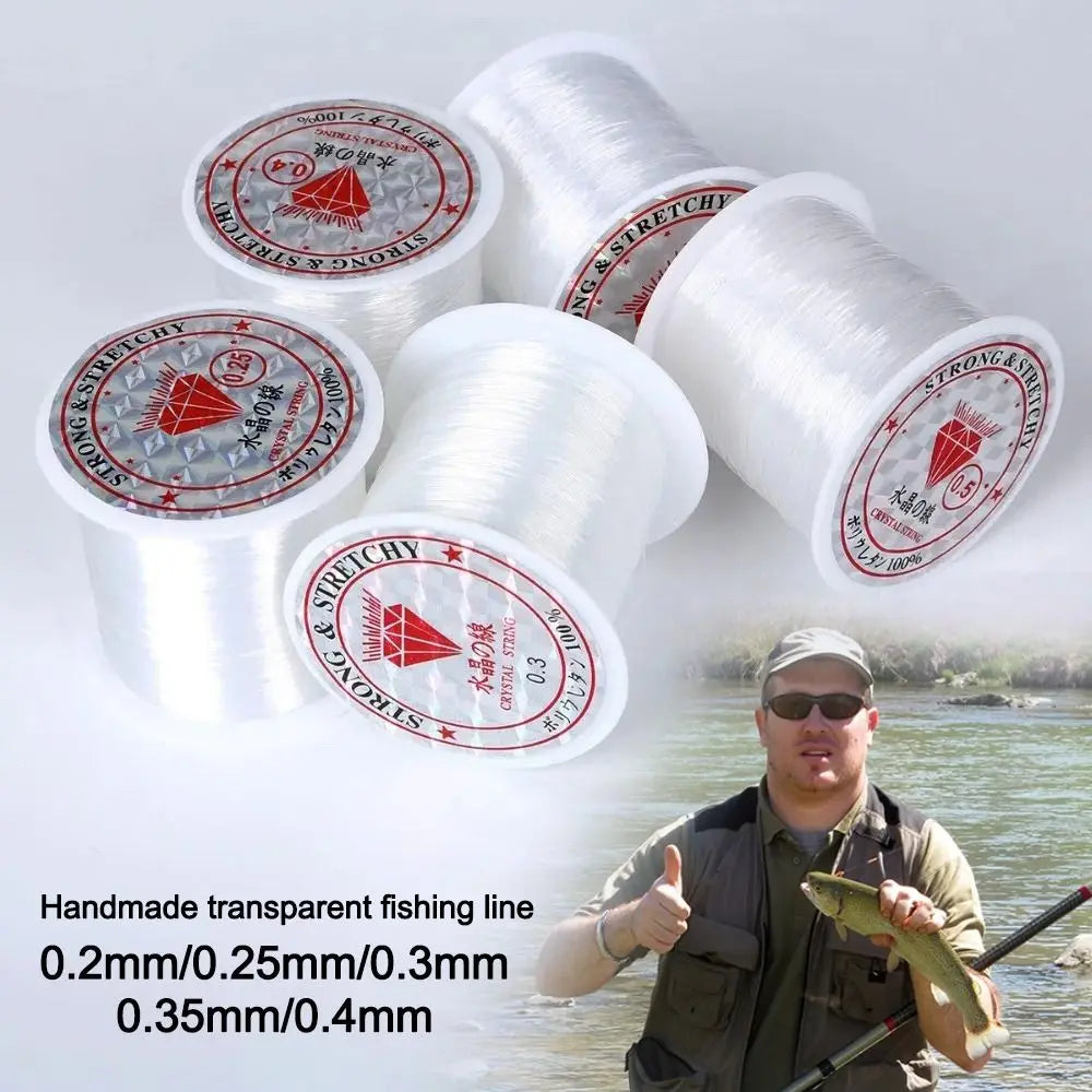 0.2mm/0.25mm/0.3mm/0.35mm/0.4mm Nylon Fishing Line Transparent Thread Monofilament Strong Fish Lines Gewelry Accessories