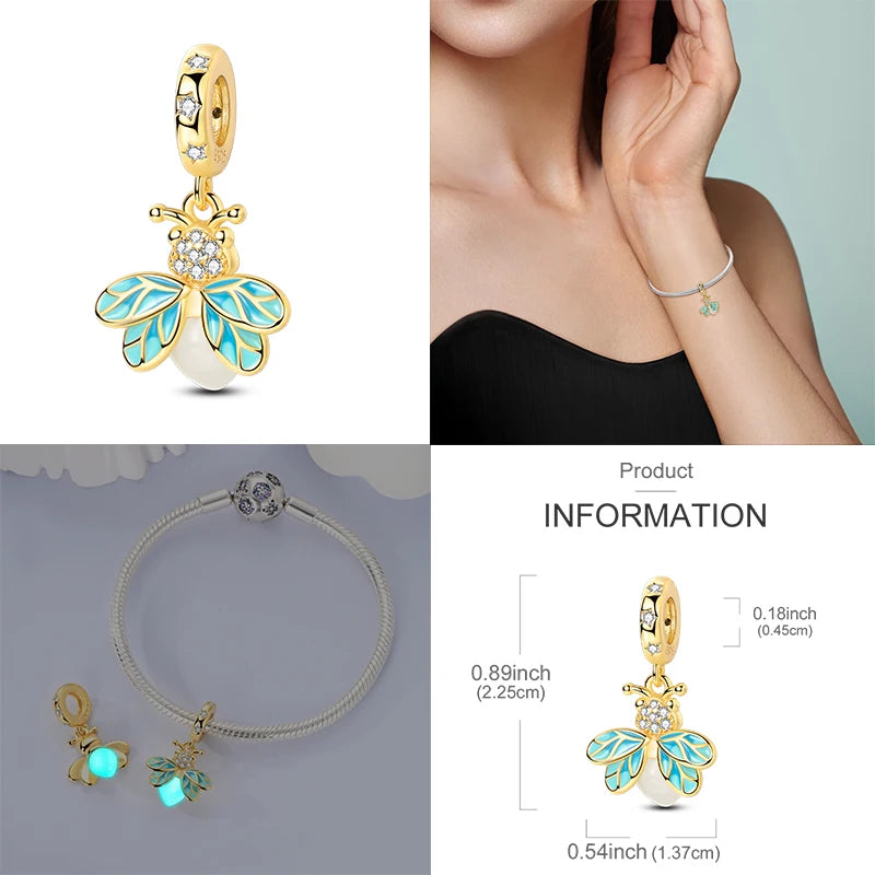 New In 925 Sterling Silver Golden Sunflower Lucky Stars Charm Fit Original Bracelet Necklace Sun Moon Diamond Charm Jewelry DIY