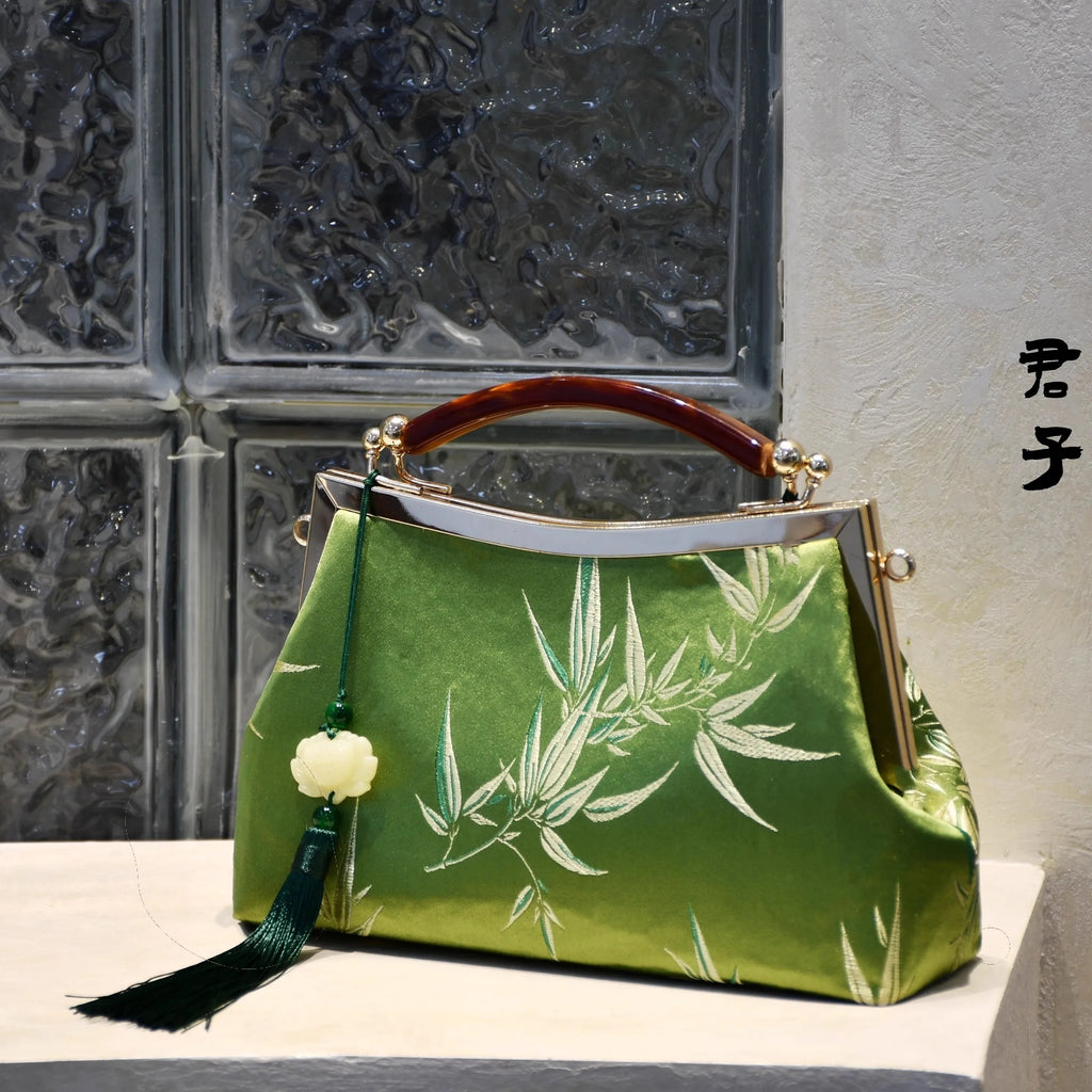 Classic Chocolate Top Handle Europe America Bag Chinese Bags Fringe Tassel Style Vintage Women Bag Chain Strap Women's Handbags
