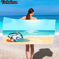30*60inch Ultra-Soft Beach Towel with Beach Towel with Ocean Scene Snorkel Design