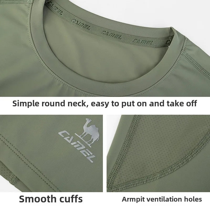 GOLDEN CAMEL Hiking T-shirts Outdoor Sports Casual Fishing T-shirt for Women Summer O-neck Tactical Comfortable t Shirt for Men