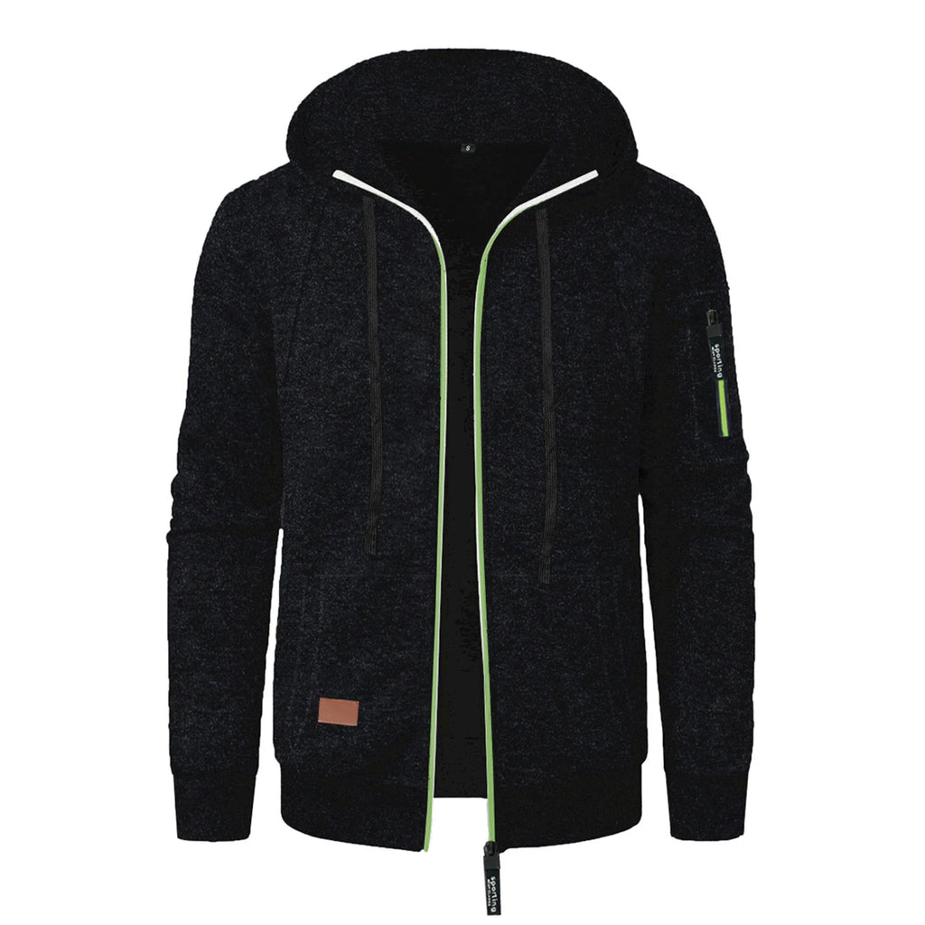 Autumn Winter Sports Sweatshirt Man Retro Workwear Pocket Hooded Zipper Trendy Fashion Hoodies Casual Tops Male Clothes 2025