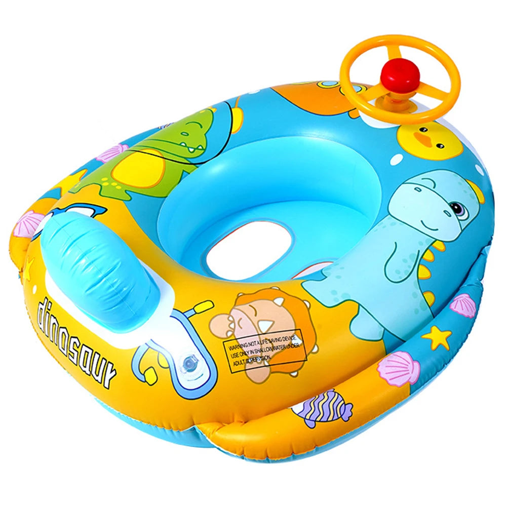 Children Inflatable Swimming Ring with Seat Baby Swimming Float Swimming Pool Toys Swim Tubes Rings for Kids Outdoor Pool Toys