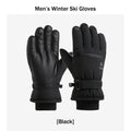 Men’s Winter Ski Gloves with Backhand Zipper Pocket Touch Screen Snow Gloves Ideal for Skiing Snowboarding Cycling