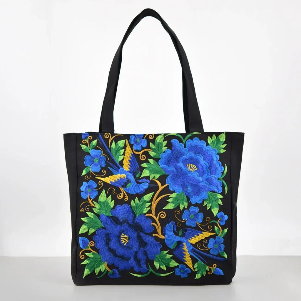 Ethnic Phoenix Embroidered Women's Shoulder Bag Receptor Embroidered Canvas Casual Bag Handbags for Women sac a main femme