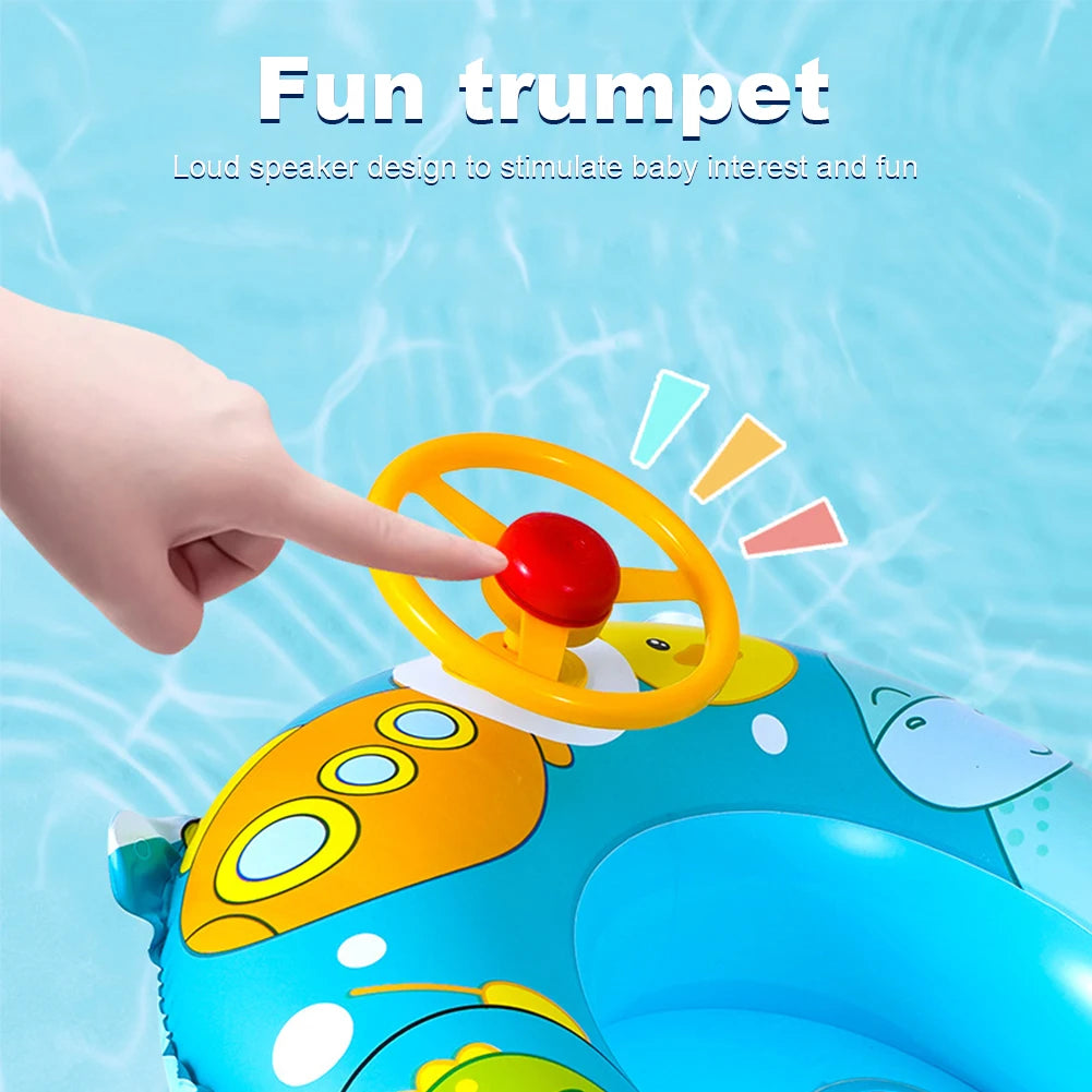 Children Inflatable Swimming Ring with Seat Baby Swimming Float Swimming Pool Toys Swim Tubes Rings for Kids Outdoor Pool Toys