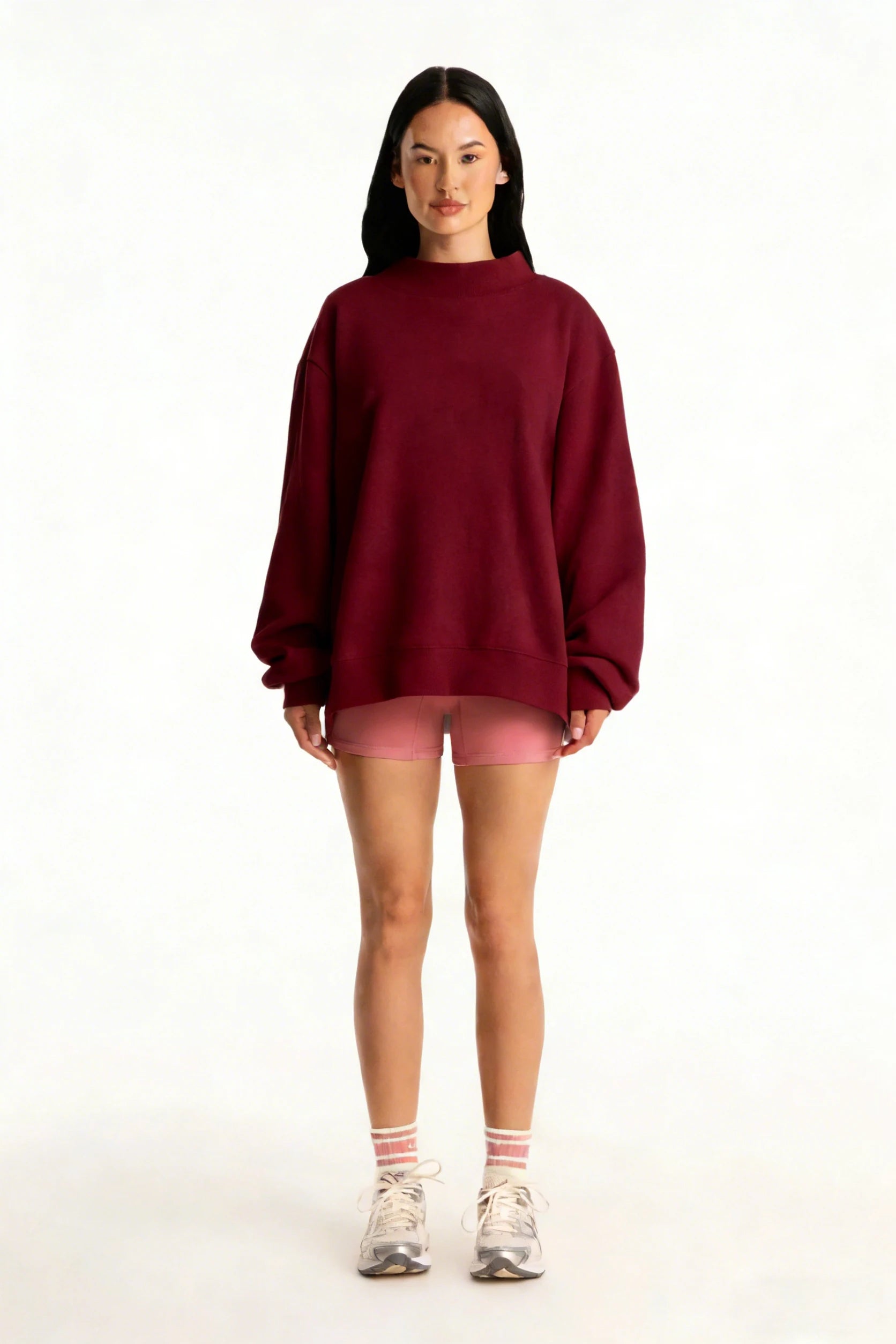 Women's Half High Collar Solid Sweatshirt Loose Knitted Pullover Soft Top Women Breathable  Warm Flexible Casual Spring Autumn T
