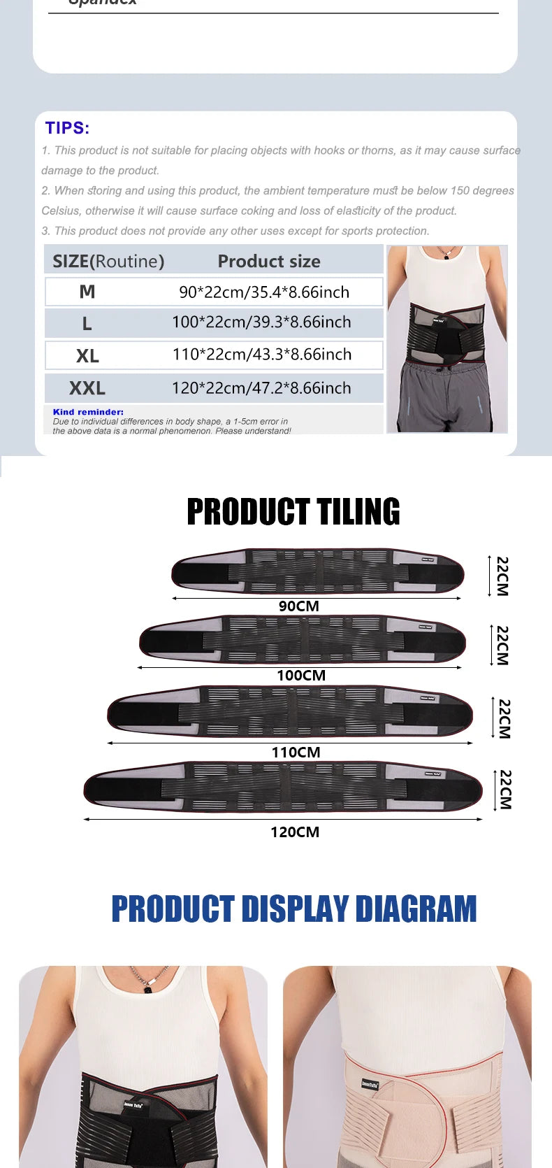 Back Braces for Lower Back Pain Relief with 5 Stays,Breathable Back Support Belt for Men/Women,Anti-skid lumbar support belt