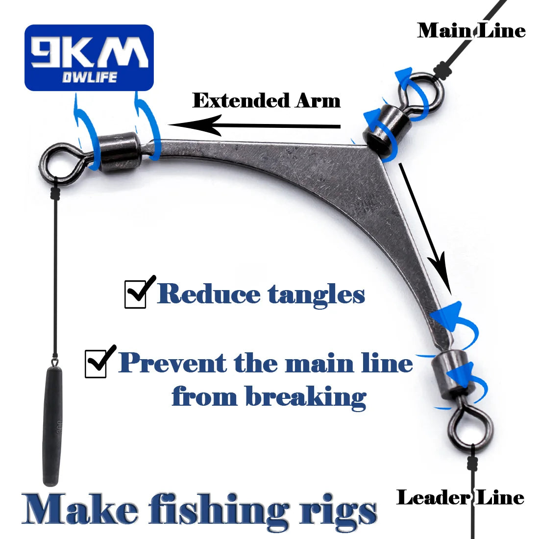 3 Way Swivels Fishing Tackle 15~60Pcs Saltwater Fishing Rolling Barrel Swivels T-Turn Triple Fishing Swivel Cross Line Connector