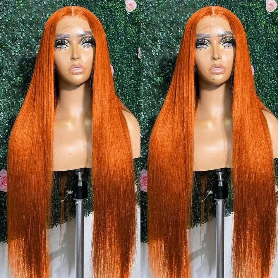Silkwave 13x6 HD Lace Frontal Bone Straight Ginger Orange Human Hair Wig 13x4 Lace Front #350 Colored Wigs Preplucked For Women