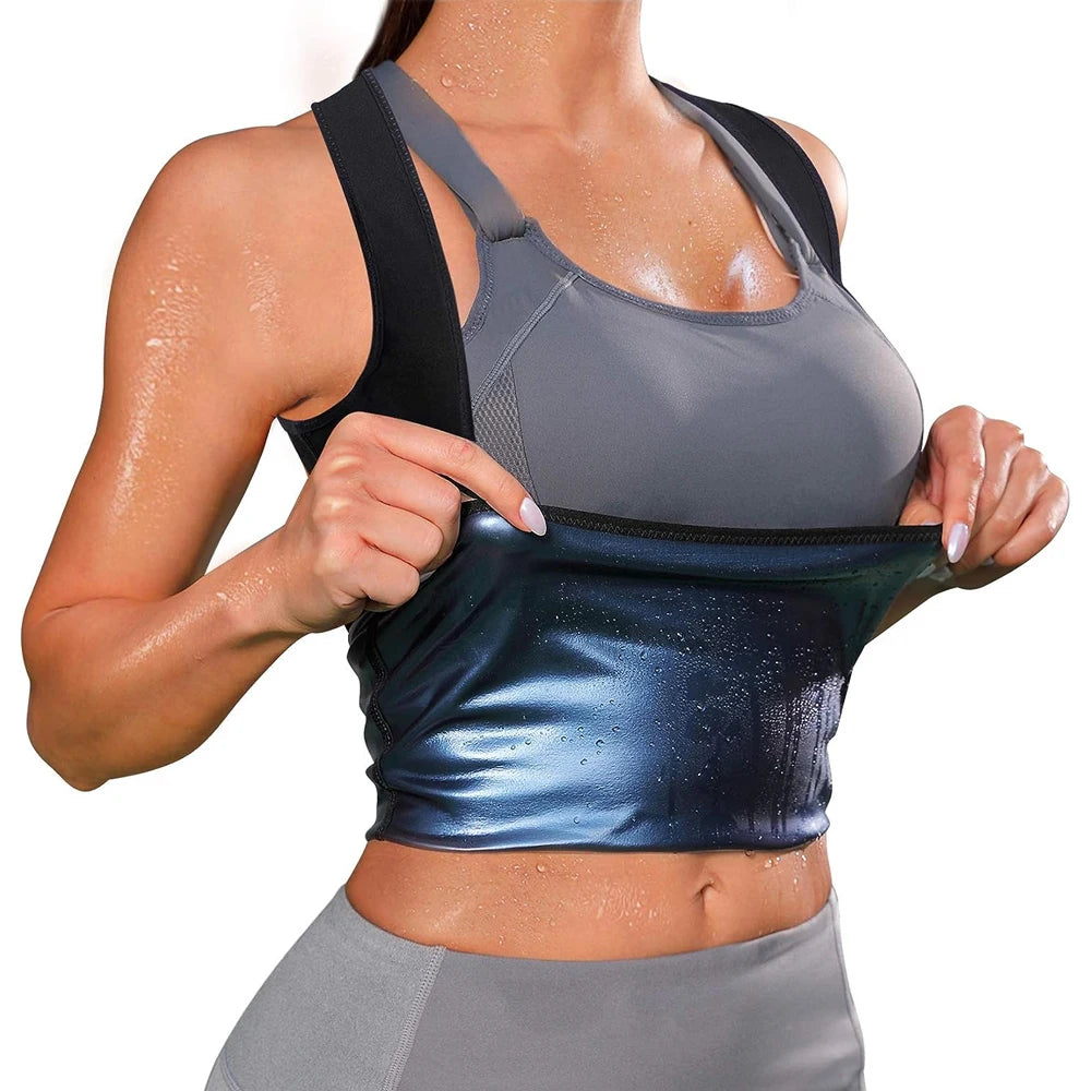 1PCS Women’s Sweat Vest for Weight Loss – Heat-Trapping Sauna Tank Top, Slimming Workout Shirt with Compression for Faster Sweat