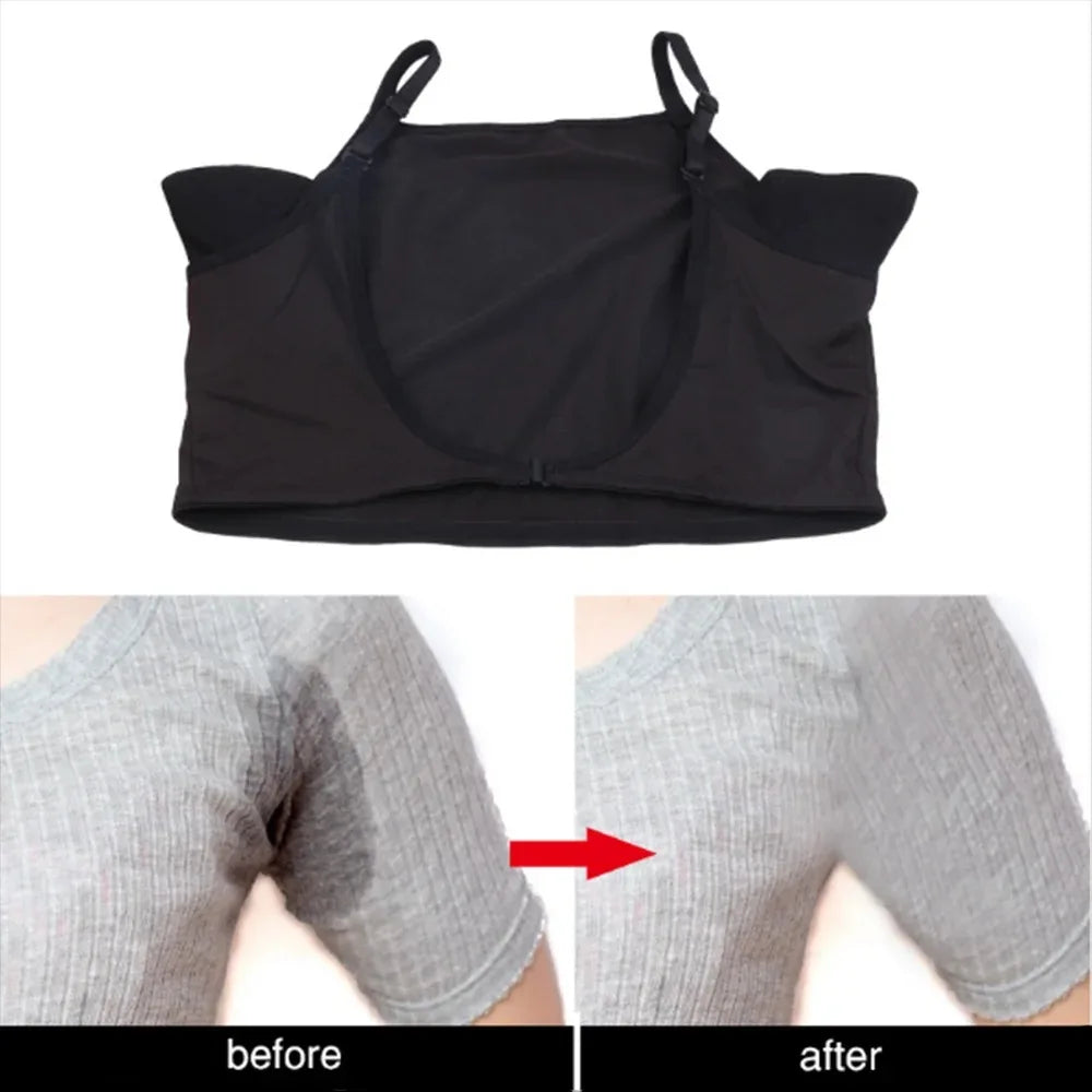 Reusable Washable Sweat Absorbing Vest T-shirt Shape Breathable Underarm Sweat Pad Thin Sweat Pads Women
