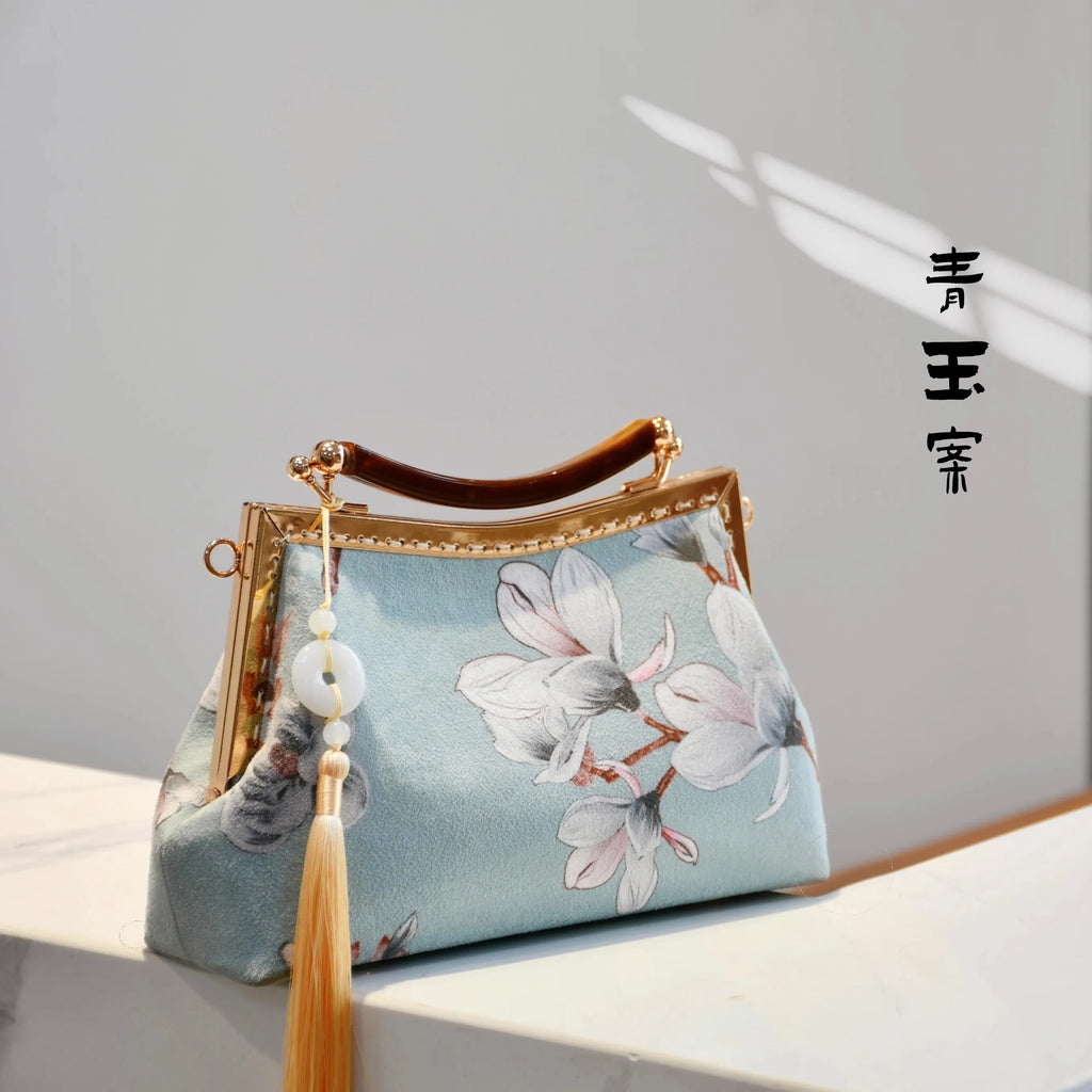 Classic Chocolate Top Handle Europe America Bag Chinese Bags Fringe Tassel Style Vintage Women Bag Chain Strap Women's Handbags