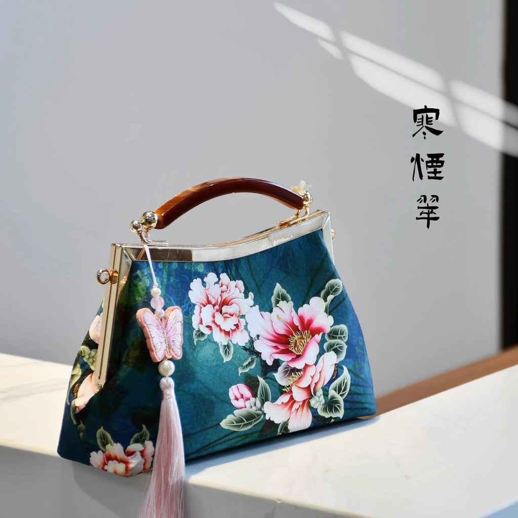 Classic Chocolate Top Handle Europe America Bag Chinese Bags Fringe Tassel Style Vintage Women Bag Chain Strap Women's Handbags