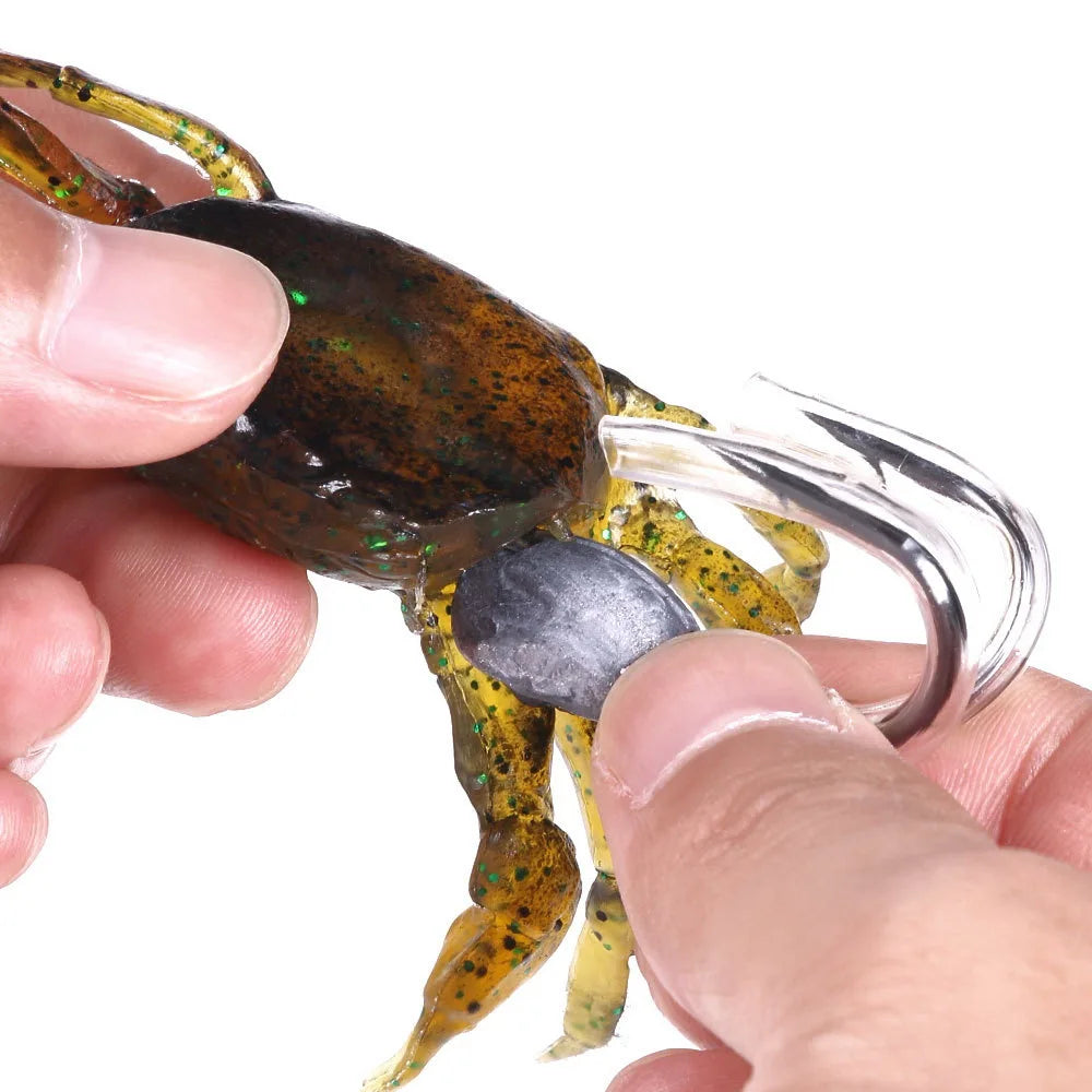Bionic Crab Silicone Soft Bait Artificial Lifelike Fishing Lure 80mm 19g Freshwater Fish Jig Head Baits For Fishing Tackle
