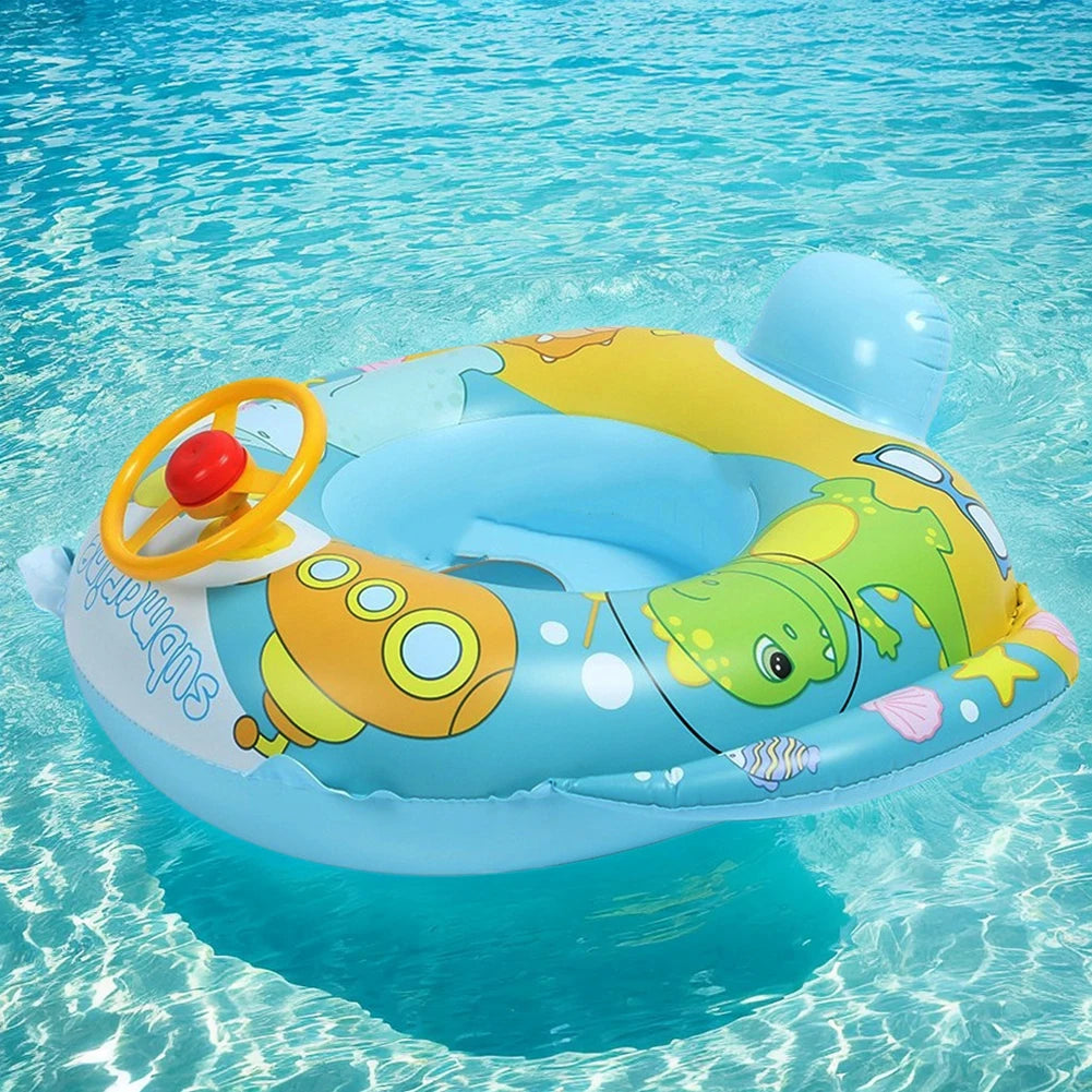 Children Inflatable Swimming Ring with Seat Baby Swimming Float Swimming Pool Toys Swim Tubes Rings for Kids Outdoor Pool Toys