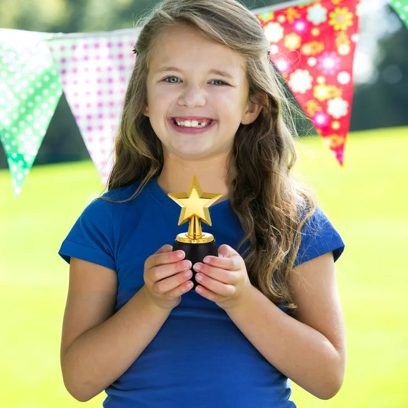 6Pcs Plastic Star Trophy Awards Kids Party Prizes Souvenirs Gifts Reward Game Props Film Accessories Trophies For Classroom
