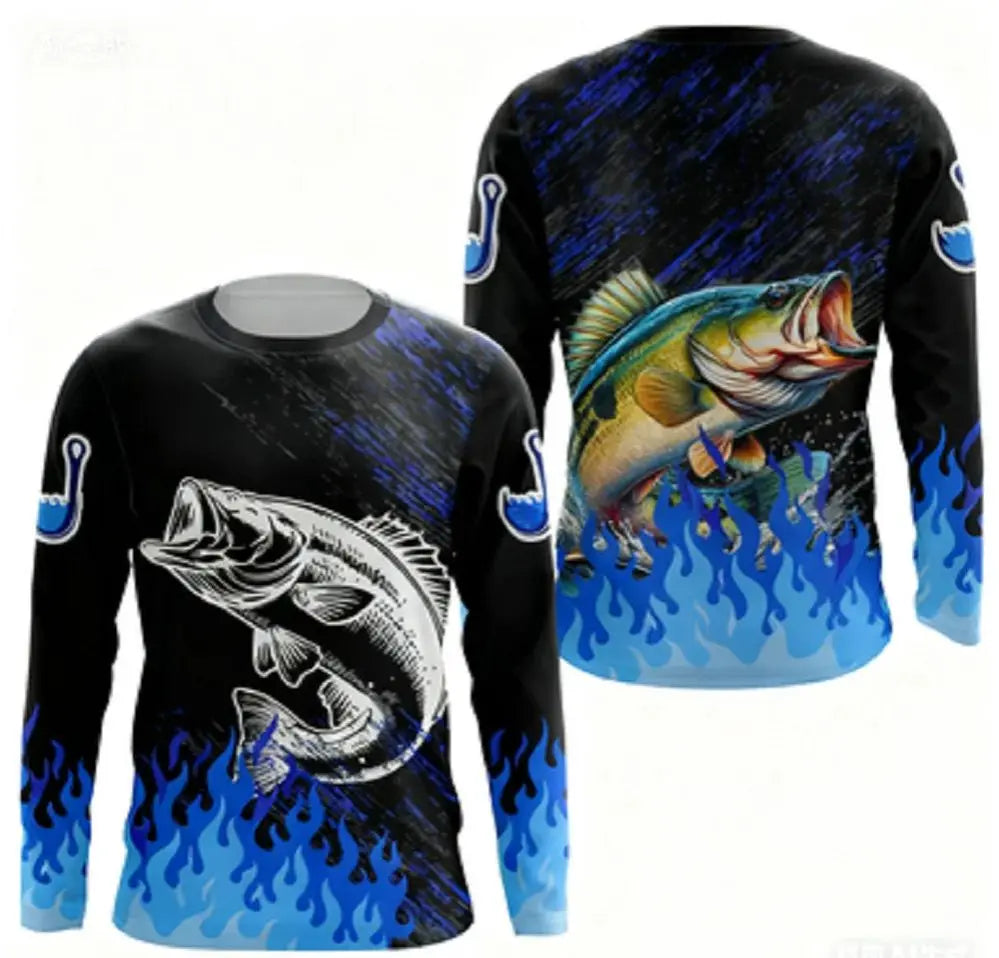 3D Creative Printed Fishing Clothes Diverse Cool Patterns Breathable Sunscreen And Quick Drying Top Outdoor Fishing Casual Wear