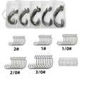 50PCS/box Offset Worm Hooks Assortment with Tackle Box, High Carbon Steel Worm Fishing Hooks Wide Gap Barb Hooks Soft Bait