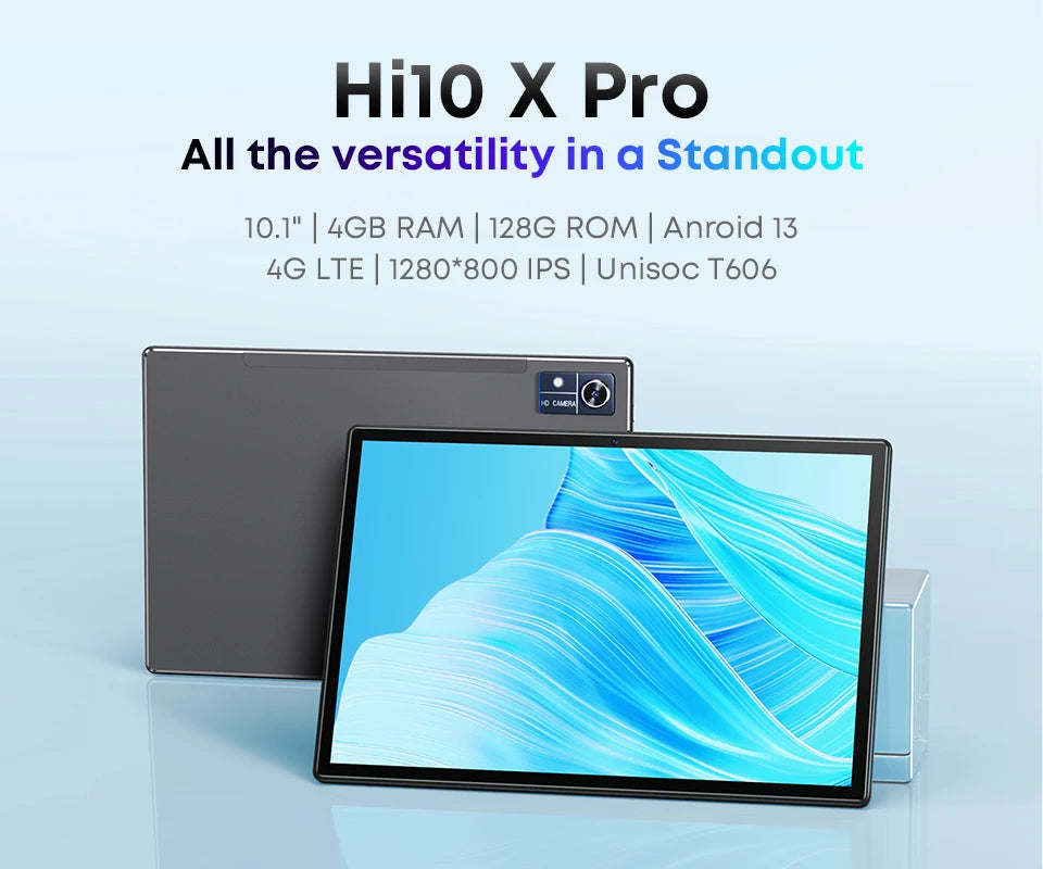 CHUWI Hi10X Pro 10.1 Inch 800*1280 IPS Screen Unisoc T606 4GB RAM 128GB ROM Tablets 2.4G/5G Wifi Android 14 Tablet PC 7000mah