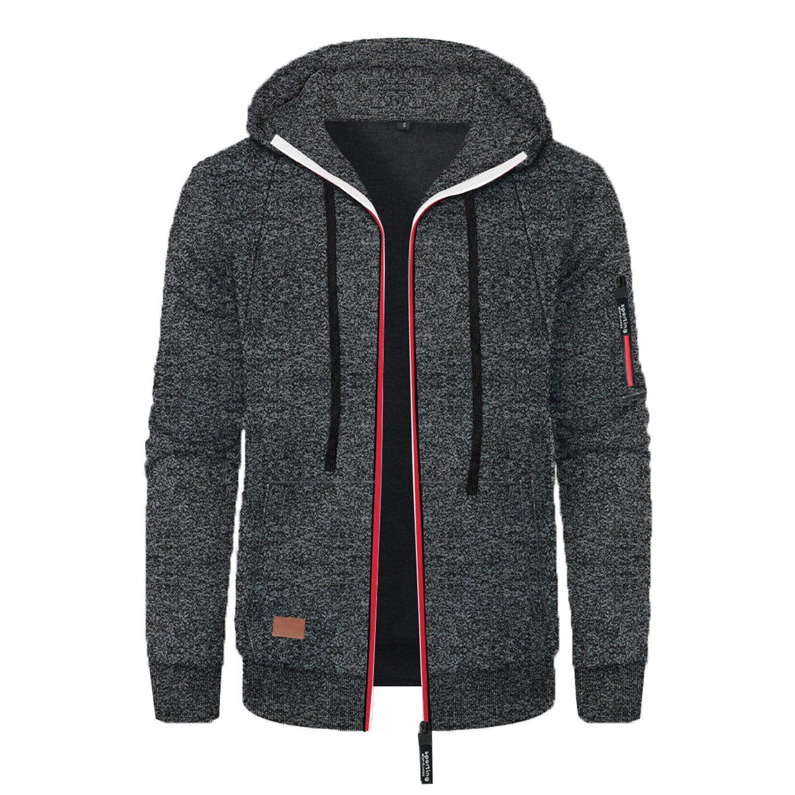 Autumn Winter Sports Sweatshirt Man Retro Workwear Pocket Hooded Zipper Trendy Fashion Hoodies Casual Tops Male Clothes 2025