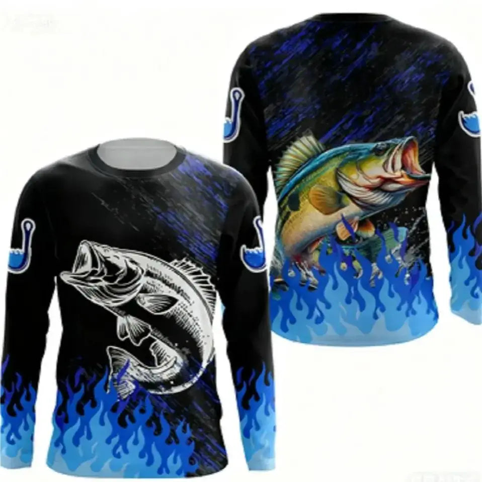 3D Creative Printed Fishing Clothes Diverse Cool Patterns Breathable Sunscreen And Quick Drying Top Outdoor Fishing Casual Wear